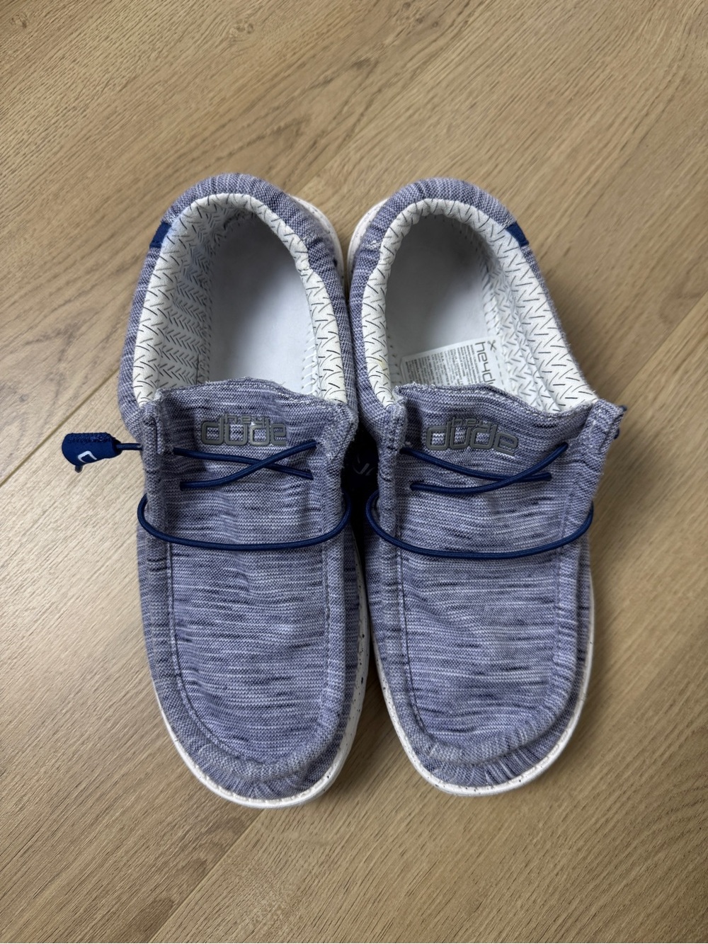 Hey Dude men’s Wally Knit Slip-On Sneakers in Heathered Blue size 9 - Picture 3 of 10